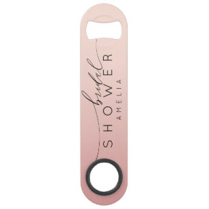 Moderne Roze & Perzik Ombre Bruidsdouche Speed Flessenopener