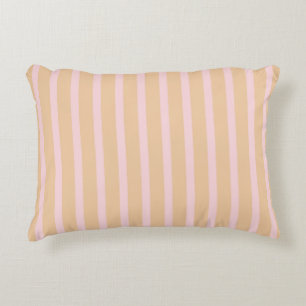 Moderne Roze Perzik Taffy Gestreept Accent Kussen