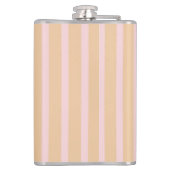 Moderne Roze Perzik Taffy Gestreept Heupfles (Achterkant)