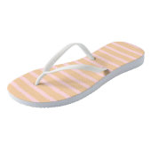 Moderne Roze Perzik Taffy Gestreept Teenslippers (Schuin)
