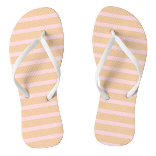 Moderne Roze Perzik Taffy Gestreept Teenslippers