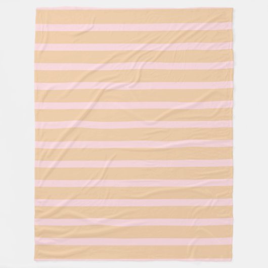 Moderne roze perziktaffy gestreepte fleece deken (Voorkant)