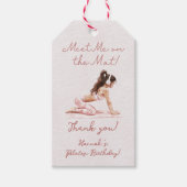 Moderne Roze Pilates Prinses Verjaardagsfeest Cadeaulabel (Voorkant)