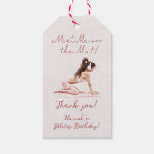 Moderne Roze Pilates Prinses Verjaardagsfeest Cadeaulabel (Achterkant)