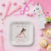 Moderne Roze Pilates Prinses Verjaardagsfeest Papieren Bordje (Feest)