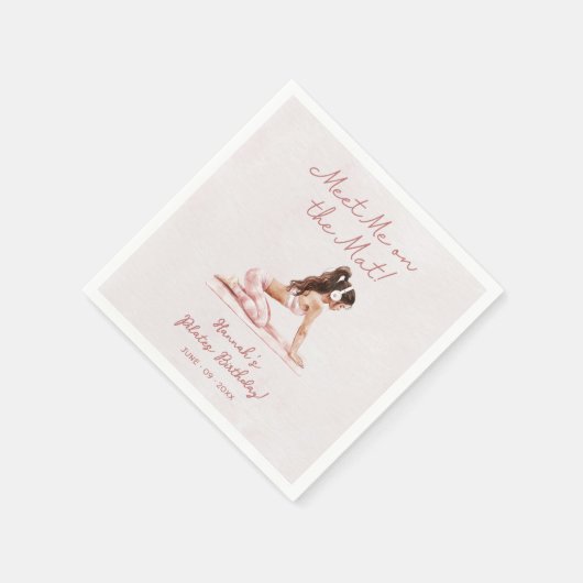 Moderne Roze Pilates Prinses Verjaardagsfeest Servet (Hoek)