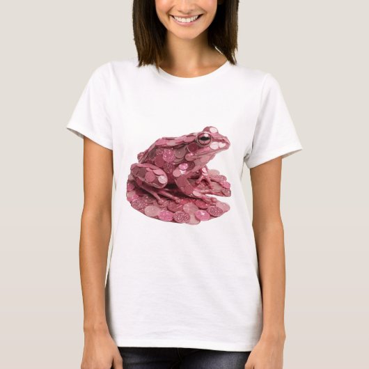 Moderne Roze PINK FROG Design T-shirt (Voorkant)