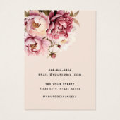 Moderne roze pioen ketting oorbel display kaart (Achterkant)