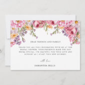 Moderne Roze Pioen Rozen Bruidsdouche Bedankkaart (Achterkant)