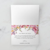 Moderne Roze Pioen Rozen Bruidsdouche Bedankkaart (Binnen)