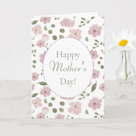 Moderne roze pioenen Happy Moederdag! Kaart