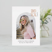 Moderne roze pleister Afstudeerder Echte Roos Gold Folie Uitnodiging (Staand Voorkant)