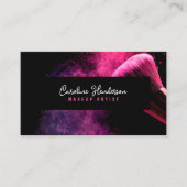 Moderne roze poeder en penselen maken artiest visitekaartje (Voorkant)