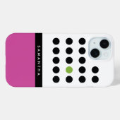 Moderne roze polka stip kleurblokhoofden Case-Mate iPhone case (Achterkant (horizontaal))
