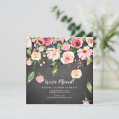 Moderne roze ponden Floral Moving Announge Kaart (Staand voorkant)