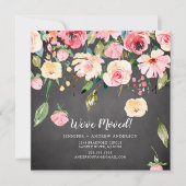 Moderne roze ponden Floral Moving Announge Kaart (Voorkant)