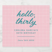 Moderne Roze Pool Party Verjaardag Sparkling Wijnetiket (Enkel label)