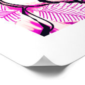 Moderne roze Pop Art Roos Waterverf schilderen Poster (Hoek)