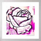 Moderne roze Pop Art Roos Waterverf schilderen Poster (Voorkant)