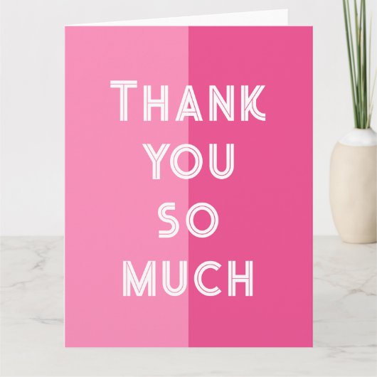 Moderne roze pop Hartelijk dank Bedankkaart (Voorkant)