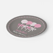 Moderne roze Poppen Baby shower Papieren Bordje (Gekanteld)