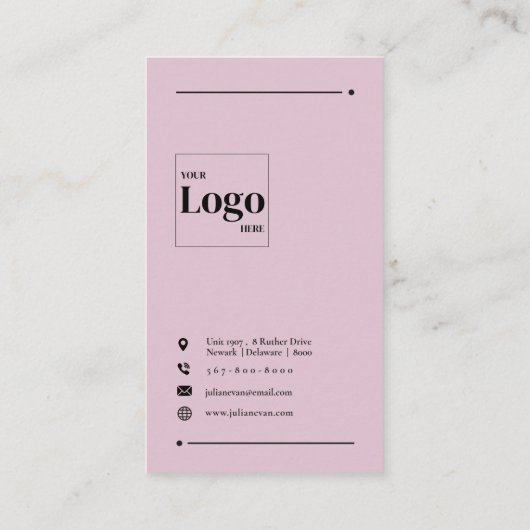 Moderne Roze Professionele QR-code LinkedIn Visitekaartje (Achterkant)