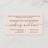 Moderne roze professionele typografie kortingskaartje (Achterkant)