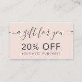 Moderne roze professionele typografie kortingskaartje (Voorkant)