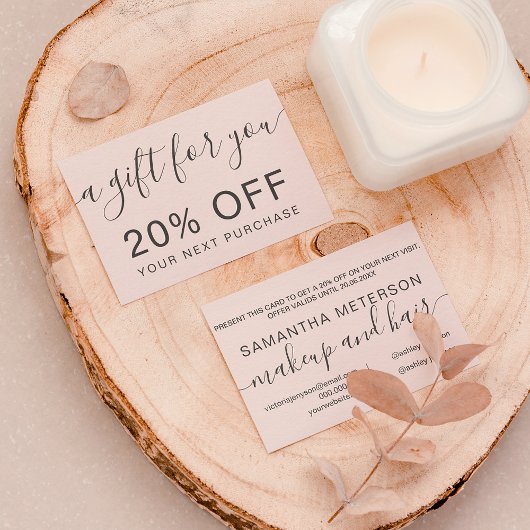 Moderne roze professionele typografie kortingskaartje