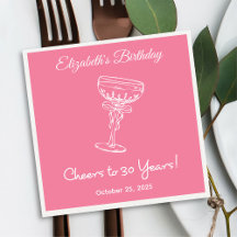 Moderne Roze Proost op 30 Jaar Verjaardag Servette