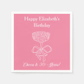 Moderne Roze Proost op 30 Jaar Verjaardag Servette Servet (Voorkant)