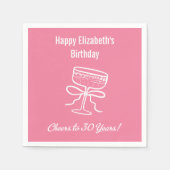 Moderne Roze Proost op 30 Jaar Verjaardag Servette Servet (Voorkant)