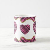 Moderne Roze Pset Love Heart Wife Name Koffiemok (Center)