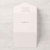 Moderne Roze QR Code Eenvoudige bruiloft All In One Uitnodiging (Buitenkant)