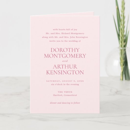 Moderne Roze QR Code Elegante bruiloft (Voorkant)