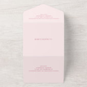 Moderne roze QR-code elegante bruiloft All In One Uitnodiging (Buitenkant)