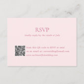 Moderne Roze QR Code Elegante bruiloft RSVP Kaartje (Voorkant)