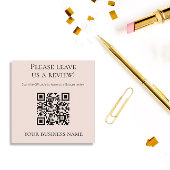 Moderne Roze QR Code Google Review Vierkante Visitekaartje