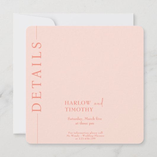 Moderne Roze QR code hart Bruiloft Save the Date (Achterkant)