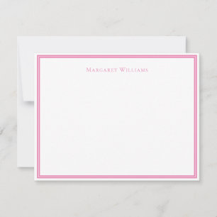 Moderne roze rand chic notitiekaart notitiekaartje