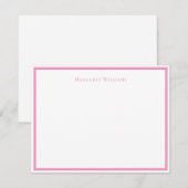 Moderne roze rand grafische kaart notitiekaartje (Voorkant / Achterkant)