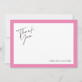 Moderne roze rand vlek bedankt kaart (Voorkant)