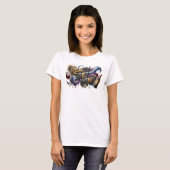 Moderne Roze READY SET WINE Statement T-shirt (Voorkant volledig)