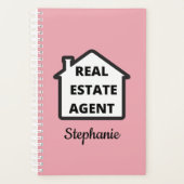 Moderne roze Real Estate Agent Planner (Voorkant)