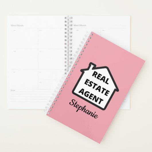 Moderne roze Real Estate Agent Planner (Display)