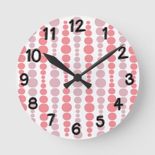Moderne roze rechthoeken ronde klok (Voorkant)