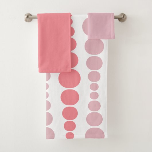 Moderne roze rechthoekige doekset bad handdoek (Insitu)