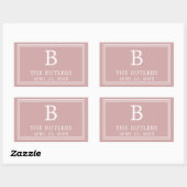 Moderne roze rechthoekige sticker (Vel)