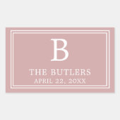 Moderne roze rechthoekige sticker (Voorkant)