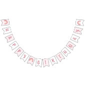 Moderne roze regenboeg Happy Birthday Vlaggetjes (Alle)